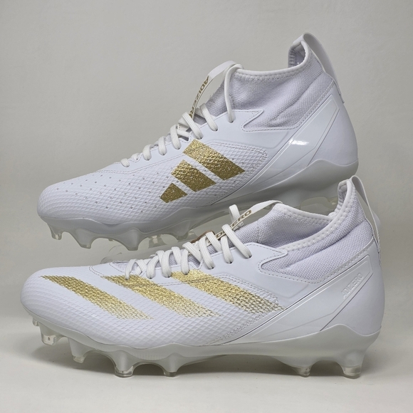 Adidas Adizero Impact MID Football Cleats White Gold IF2476 Men's Size 11 New - Picture 3 of 12